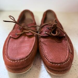 J&M‎ Rust Leather Boat Shoes Sz 9 1/2
